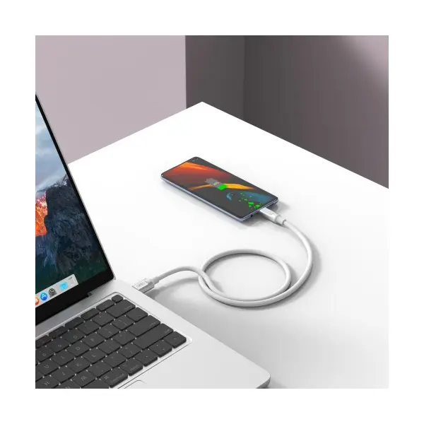КАБЕЛЬ XO NB251 ANDROID LIQUID SILICONE RUBBER ДЛЯ MICRO 6A, 1M, БІЛИЙ