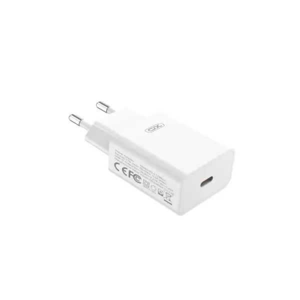 МЕРЕЖЕВИЙ ЗАРЯДНИЙ ПРИСТРІЙ XO L126 TYPE-C PD20W FAST CHARGING CHARGER, БІЛИЙ
