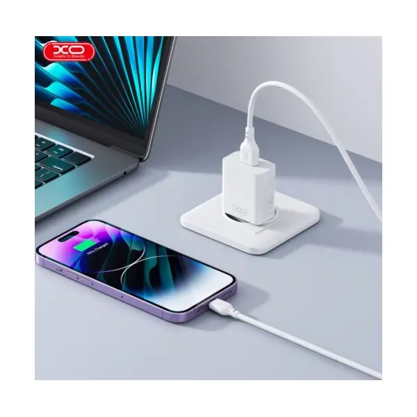 МЕРЕЖЕВИЙ ЗАРЯДНИЙ ПРИСТРІЙ XO L126 TYPE-C PD20W FAST CHARGING CHARGER, БІЛИЙ