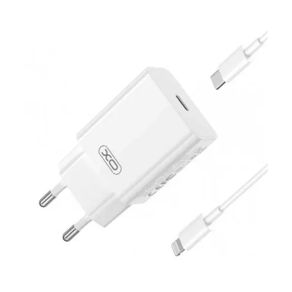 МЕРЕЖЕВИЙ ЗАРЯДНИЙ ПРИСТРІЙ XO L126 TYPE-C PD20W FAST CHARGING CHARGER, БІЛИЙ