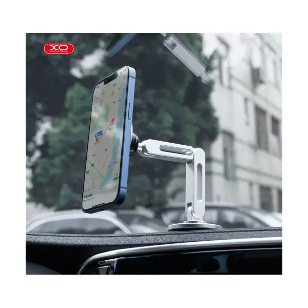 АВТОТРИМАЧ XO C148 METAL TWIN BAR 360 ROTATING MAGNETIC HANDSE СРІБНИЙ
