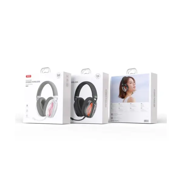 НАВУШНИКИ НАКЛАДНІ XO BE46 2.4G GAMING HEADSET (WITH TYPE-C+USB 2IN1 ADAPTER) БІЛО-РОЖЕВІ