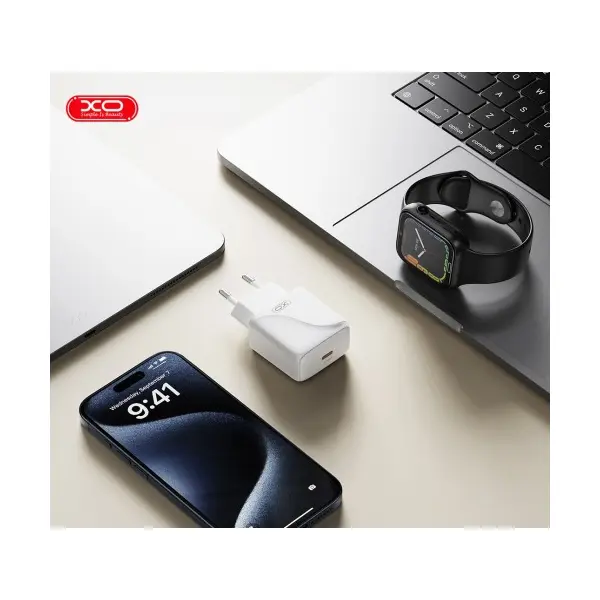 MR4_57271 Мережевий зарядний пристрій xo l141 20w single type-c fast charger, білий 