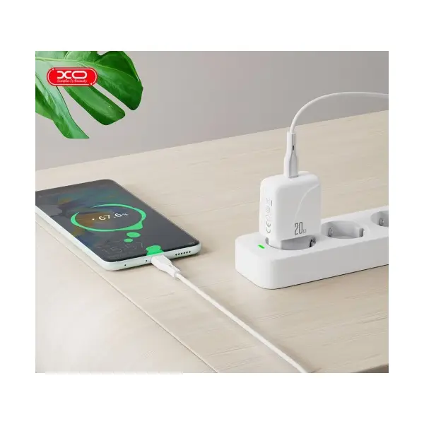 MR4_57271 Мережевий зарядний пристрій xo l141 20w single type-c fast charger, білий 