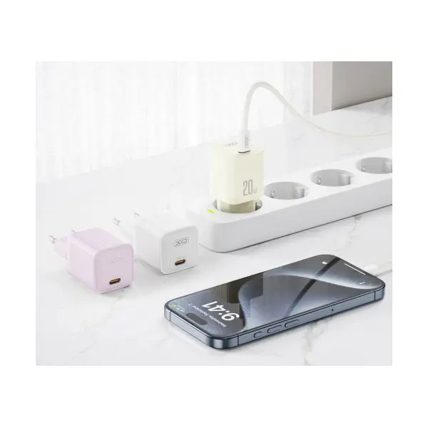 MR4_57280 Мережевий зарядний пристрій xo l146 (eu) pd20w single type-c charger беж 