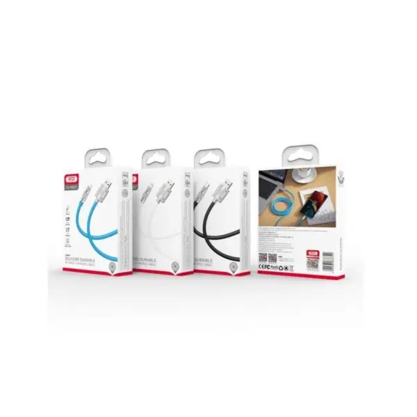 MR4_57214 Кабель xo nb227 od6.0 silicone tpe zinc alloy type-c 6a, 1,2m синій 
