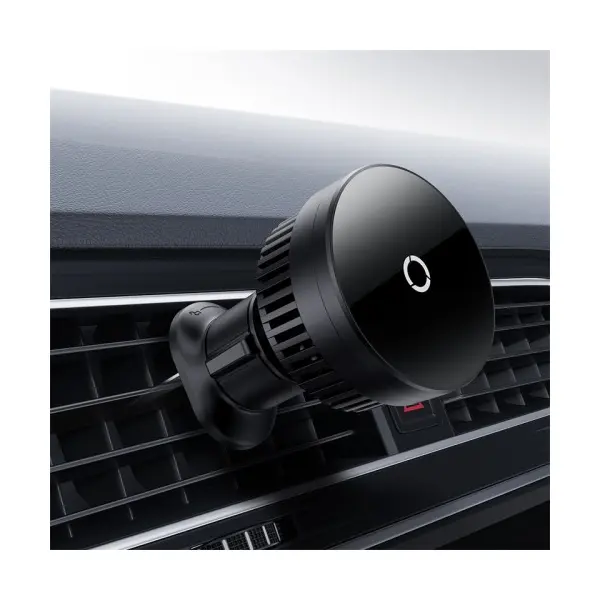 БЕЗДРОТОВИЙ АВТОМОБІЛЬНИЙ ЗАРЯДНИЙ ПРИСТРІЙ BASEUS MAGPRO SERIES MAGNETIC WIRELESS CHARG CAR AIR VENT 15W, ЧОРНИЙ C40164100121-00