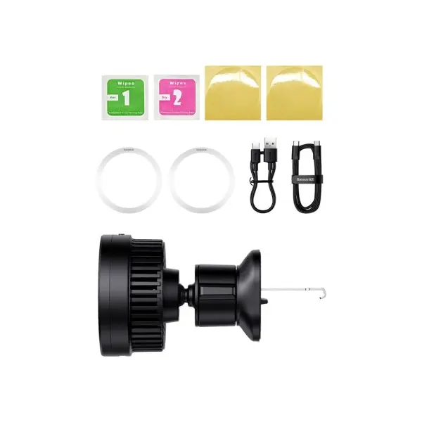 БЕЗДРОТОВИЙ АВТОМОБІЛЬНИЙ ЗАРЯДНИЙ ПРИСТРІЙ BASEUS MAGPRO SERIES MAGNETIC WIRELESS CHARG CAR AIR VENT 15W, ЧОРНИЙ C40164100121-00
