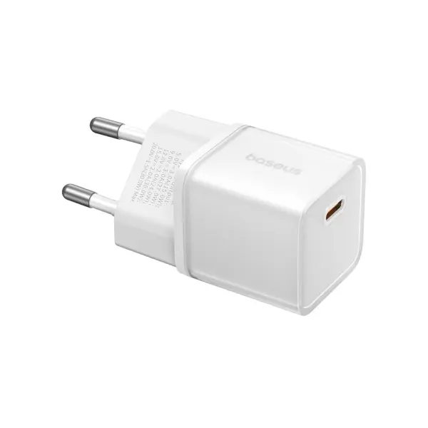 МЕРЕЖЕВИЙ ЗАРЯДНИЙ ПРИСТРІЙ BASEUS GAN5S FAST CHARGER 1C 30W EU, БІЛИЙ P10162504213-00