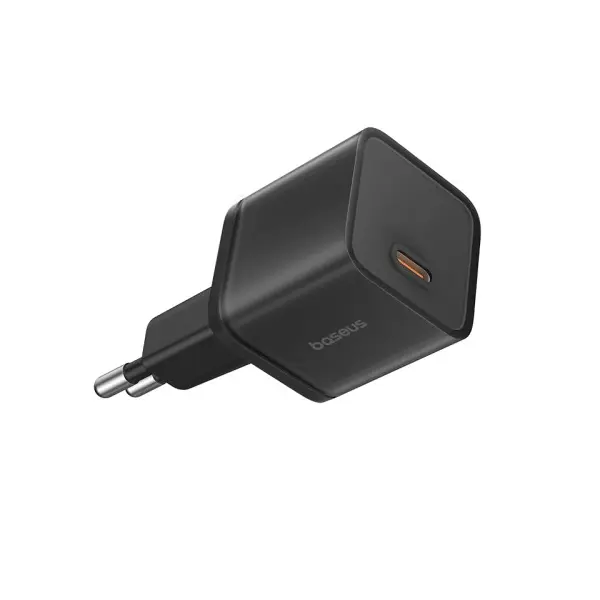 МЕРЕЖЕВИЙ ЗАРЯДНИЙ ПРИСТРІЙ BASEUS GAN5S FAST CHARGER 1C 20W EU, ЧОРНИЙ P10162503113-00