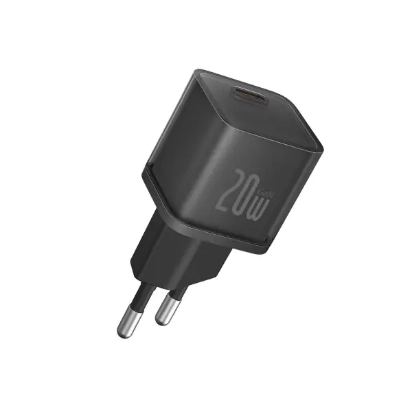 МЕРЕЖЕВИЙ ЗАРЯДНИЙ ПРИСТРІЙ BASEUS GAN5S FAST CHARGER 1C 20W EU, ЧОРНИЙ P10162503113-00