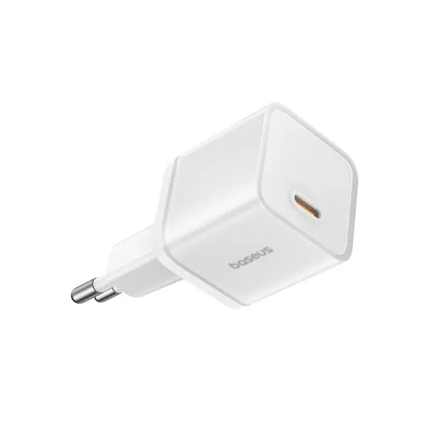 МЕРЕЖЕВИЙ ЗАРЯДНИЙ ПРИСТРІЙ BASEUS GAN5S FAST CHARGER 1C 20W EU, БІЛИЙ P10162503213-00