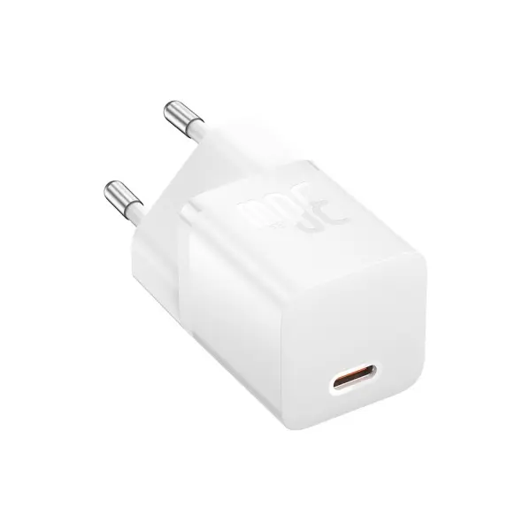 MR4_56150 Мережевий зарядний пристрій baseus gan5 fast charger (mini) 1c 30w eu cable type-c to type-c 1m, білий p10110902213-00 