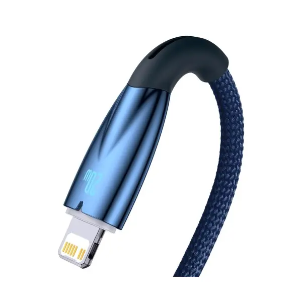 MR4_56097 Кабель pd baseus glimmer series fast charging data cable type-c to lightning 20w 1m синій cadh000003 