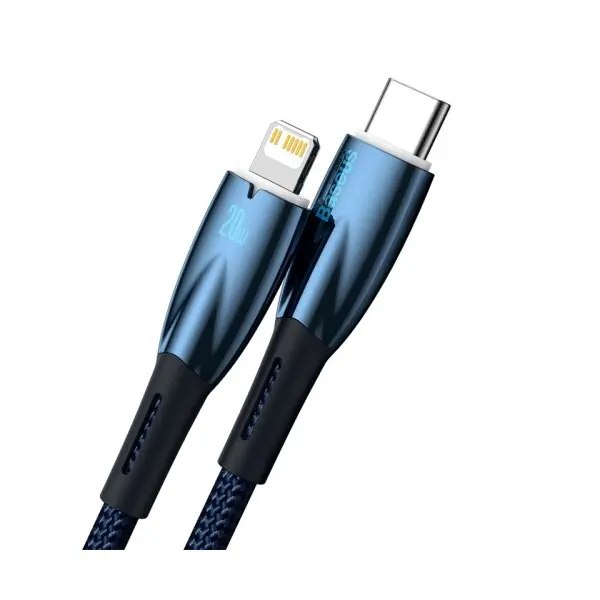 MR4_56097 Кабель pd baseus glimmer series fast charging data cable type-c to lightning 20w 1m синій cadh000003 