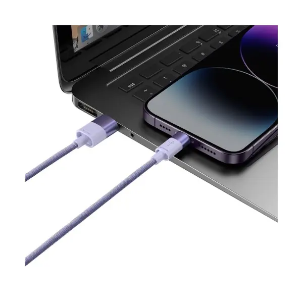 MR4_55969 Кабель 3in1 baseus starspeed 3in1 fast charging data cable usb-a to (lightning, micro, type-c) 3.5a 1.2m пурпуровий caxs000005 