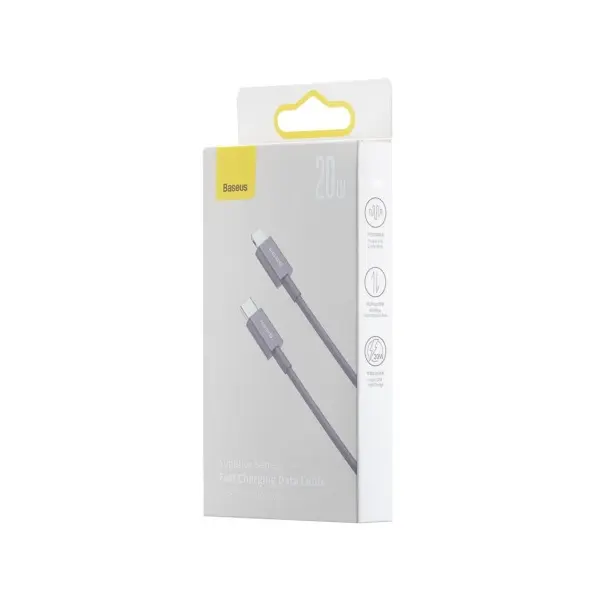 КАБЕЛЬ PD BASEUS SUPERIOR SERIES FAST CHARGING DATA CABLE TYPE-C TO LIGHTNING PD 20W 1M ПУРПУРОВИЙ CAYS001505