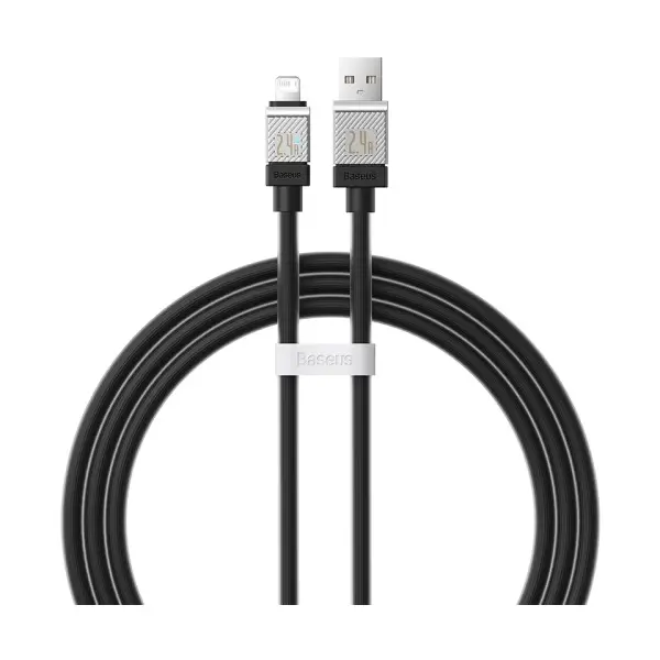 КАБЕЛЬ BASEUS COOLPLAY SERIES FAST CHARGING CABLE USB-A TO LIGHTNING 2.4A 1M, ЧОРНИЙ CAKW000401