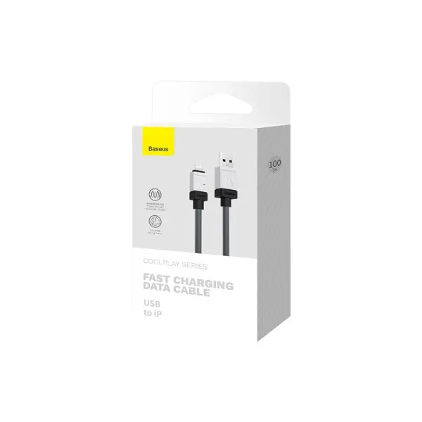 КАБЕЛЬ BASEUS COOLPLAY SERIES FAST CHARGING CABLE USB-A TO LIGHTNING 2.4A 1M, ЧОРНИЙ CAKW000401