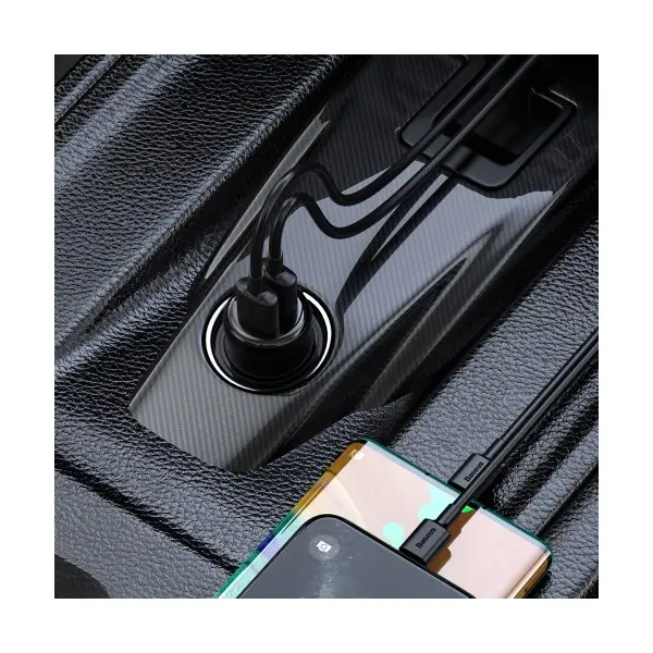 АВТОМОБІЛЬНИЙ ЗАРЯДНИЙ ПРИСТРІЙ + FM МОДУЛЯТОР BASEUS T SHAPED S-16, 2XUSB-A, CAR BLUETOOTH MP3 PLAYER, CCMT000201, ЧОРНИЙ