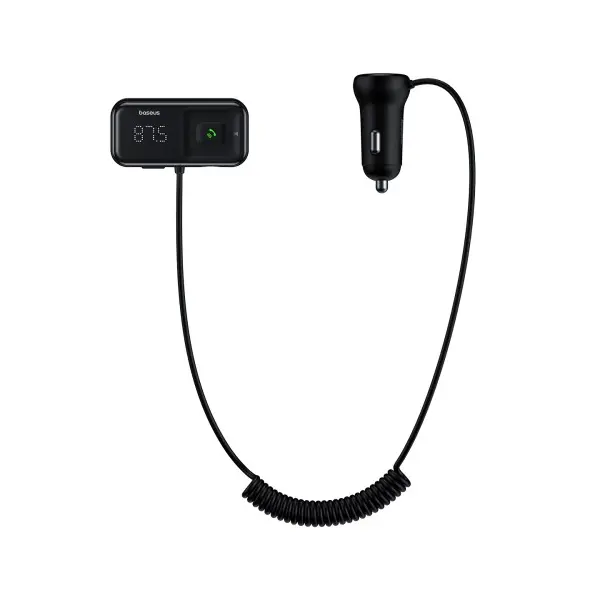 АВТОМОБІЛЬНИЙ ЗАРЯДНИЙ ПРИСТРІЙ + FM МОДУЛЯТОР BASEUS T SHAPED S-16, 2XUSB-A, CAR BLUETOOTH MP3 PLAYER, CCMT000201, ЧОРНИЙ