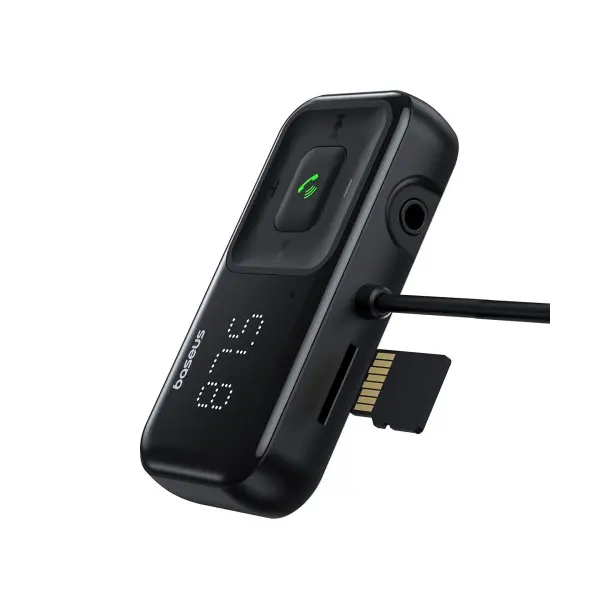 MR4_56242 Автомобільний зарядний пристрій + fm модулятор baseus t shaped s-16, 2xusb-a, car bluetooth mp3 player, ccmt000201, чорний BASEUS