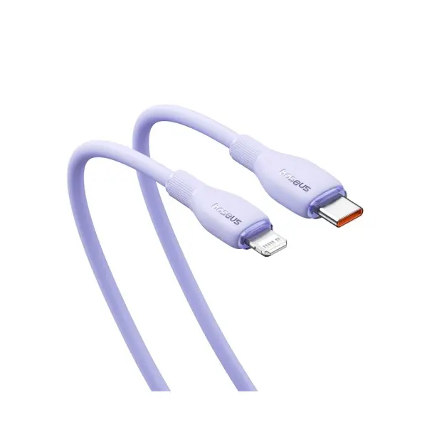 КАБЕЛЬ PD BASEUS PUDDING SERIES FAST CHARGING CABLE TYPE-C TO LIGHTNING 20W 1.2M ПУРПУРОВИЙ P10355701511-00