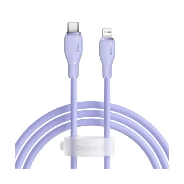 КАБЕЛЬ PD BASEUS PUDDING SERIES FAST CHARGING CABLE TYPE-C TO LIGHTNING 20W 1.2M ПУРПУРОВИЙ P10355701511-00
