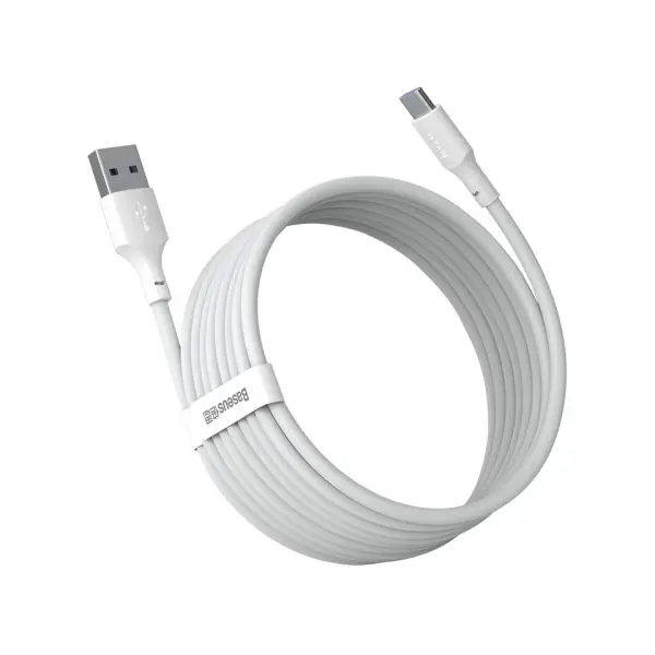 MR4_56014 Кабель baseus simple wisdom data cable kit usb-a to type-c 5a (2pcs, set) 1.5m, білий tzcatzj-02 