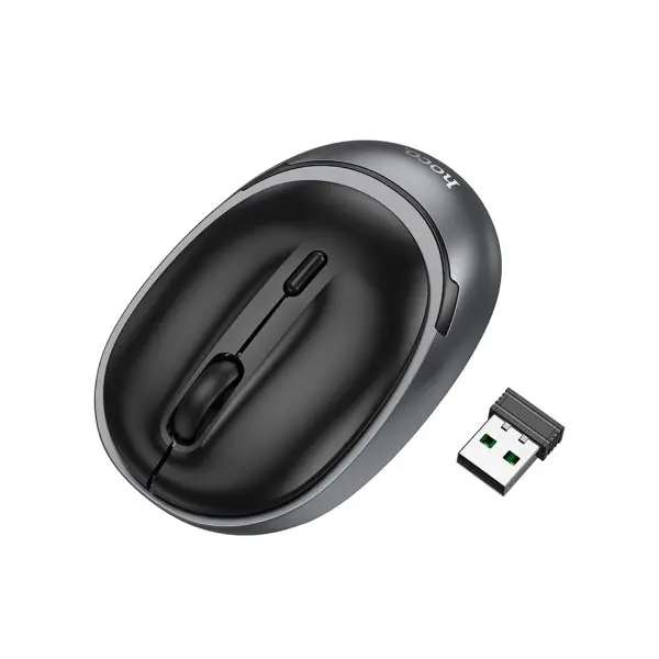 КОМПЮТЕРНА МИШКА HOCO GM34 NUEVO DUAL-MODE BUSINESS WIRELESS MOUSE, ЧОРНИЙ METAL, СІРИЙ