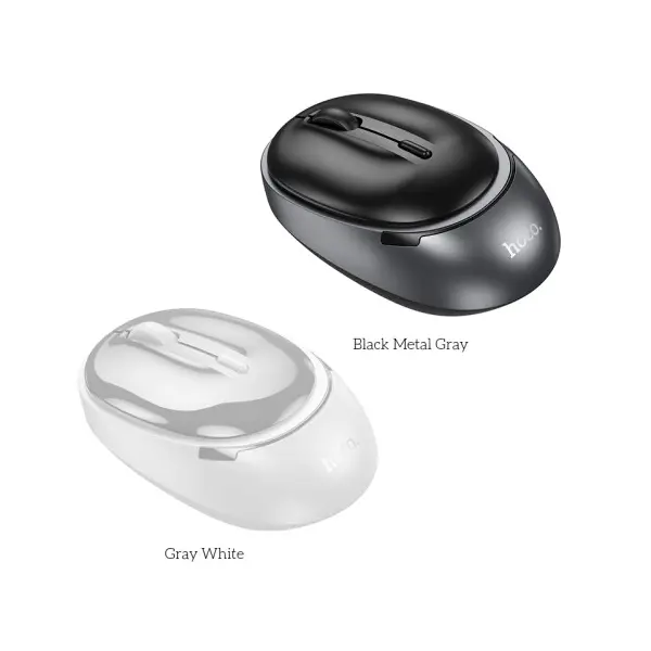 КОМПЮТЕРНА МИШКА HOCO GM34 NUEVO DUAL-MODE BUSINESS WIRELESS MOUSE, ЧОРНИЙ METAL, СІРИЙ