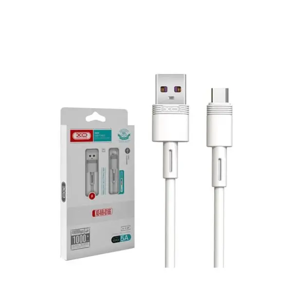 MR4_57300 Кабель xo nb-q166 fast charging usb cable для type-c 5a, 1m, білий 