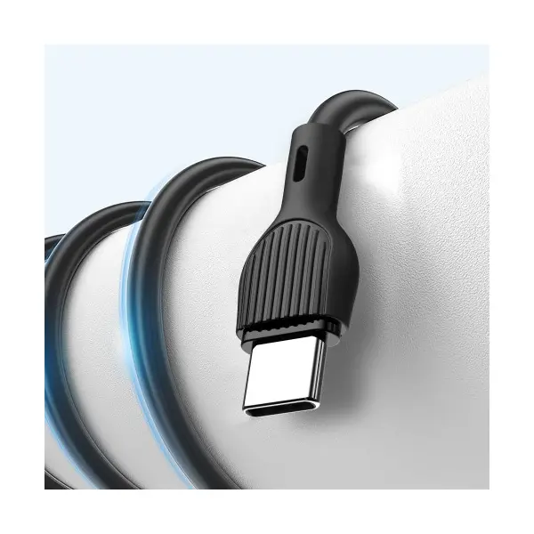 КАБЕЛЬ XO NB200 USB CABLE ДЛЯ TYPE-C 2.1A, 2M, ЧОРНИЙ