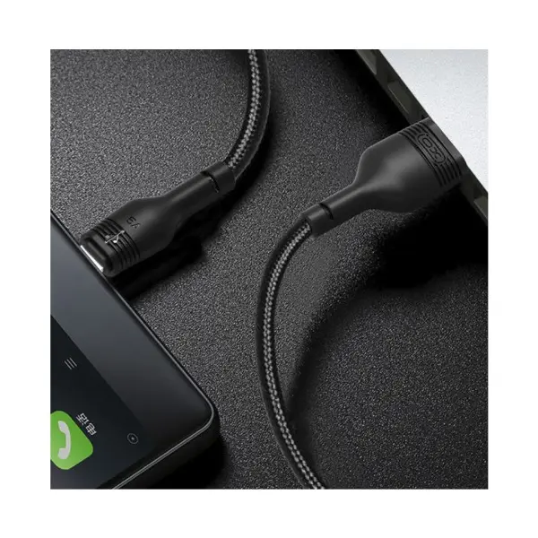 КАБЕЛЬ XO NB55 HUAWEI 5A FAST CHARGE USB CABLE TYPE-C 1M, ЧОРНИЙ