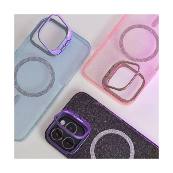 MR4_58662 Чохол pro crystalshine fortable magsafe для iphone 16 plus пурпуровий PRC