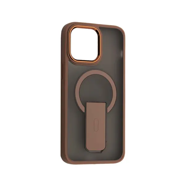 MR4_58683 Чохол stand matte magsafe для iphone 15 pro brown 