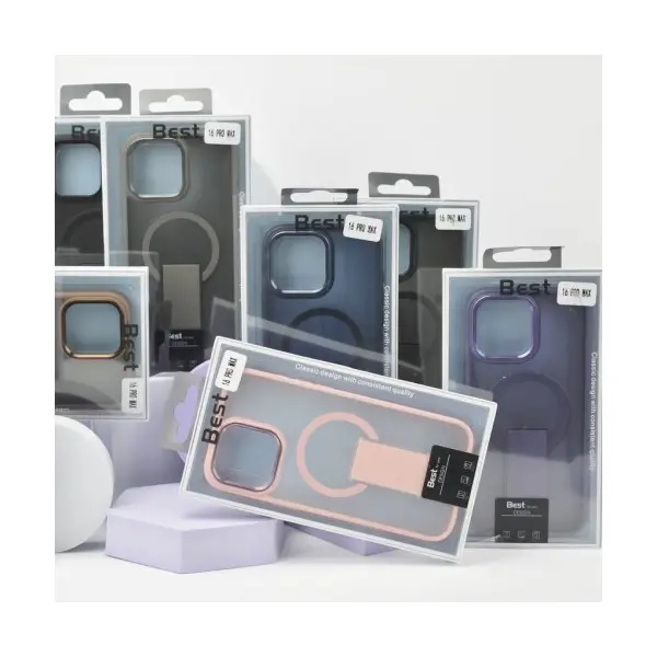 ЧОХОЛ STAND MATTE MAGSAFE ДЛЯ IPHONE 15 PRO DARK, ЧОРНИЙ
