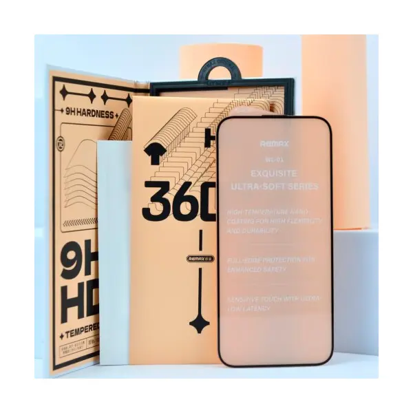 ЗАХИСНЕ СКЛО REMAX WL-01 FUTURE ULTRA-SOFT SERIES HD ДЛЯ IPHONE 15 PRO, ЧОРНИЙ