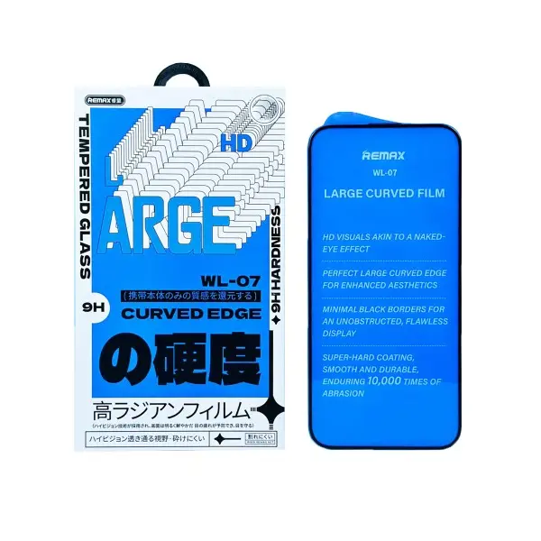 ЗАХИСНЕ СКЛО REMAX WL-07 FUTURE LARGE CURVED EDGE SERIES HD ДЛЯ IPHONE 15 PRO, ЧОРНИЙ