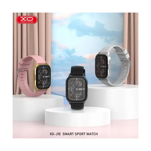 MR4_58854 Смарт-годинник xo -j10 amoled screen star mist magnetic square smart sports talking watch, сірий 