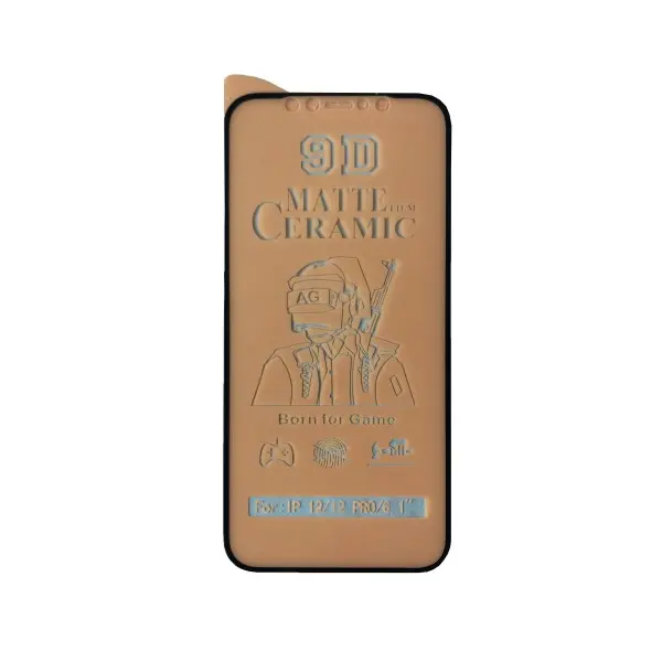MR4_58901 Захисне скло ceramic matte для iphone 12, 12 pro, чорний (тех. пак) 