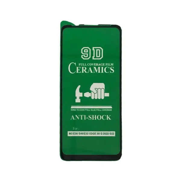 MR4_58928 Захисне скло ceramic для motorola e40, чорний (тех. пак) 