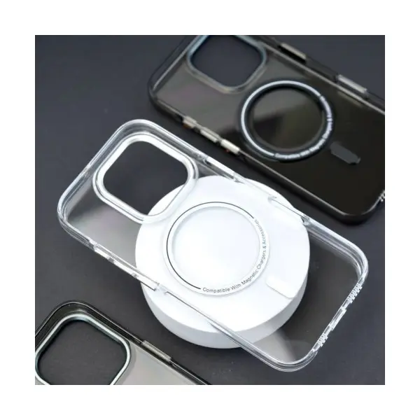 MR4_60277 Чохол silver shield magsafe для iphone 16 pro transparent, чорний PRC