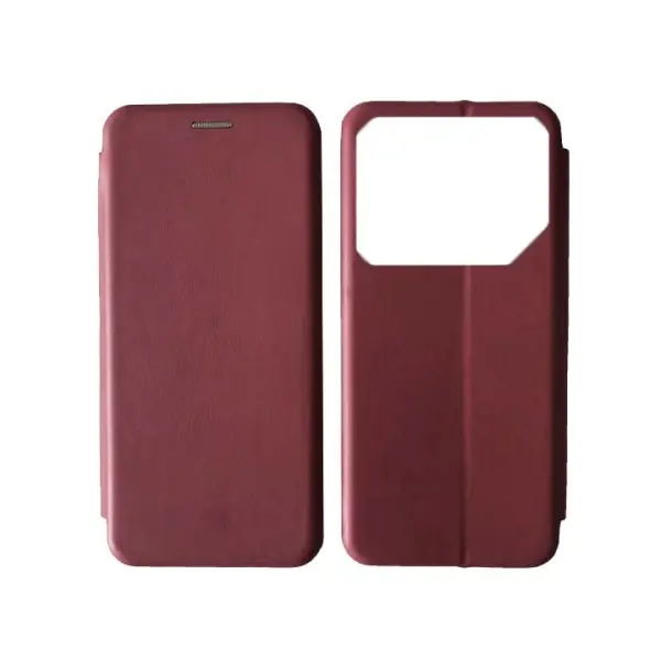 MR4_60000 Чохол-книжка level для tecno pova 6 marsala 