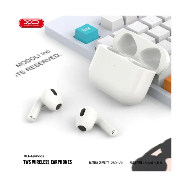 MR4_60113 Навушники бездротові xo q4 pods bluetooth headset, білий 