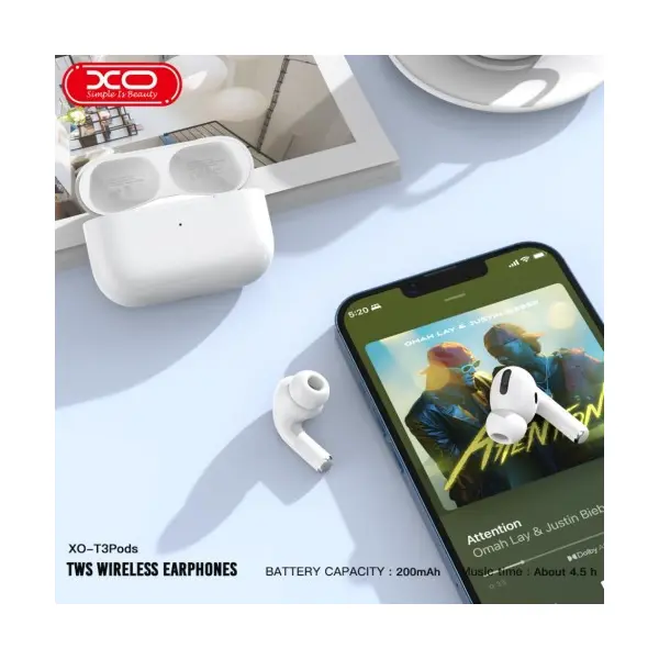 MR4_60114 Навушники бездротові xo t3 pods bluetooth headset, білий 