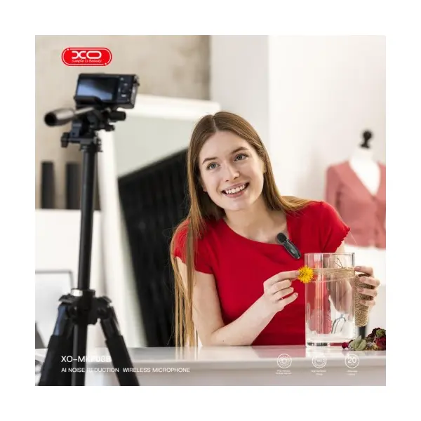МІКРОФОН XO MKF08B LIGHTNING WIRELESS COLLARCLIP MICROPHONE, ЧОРНИЙ