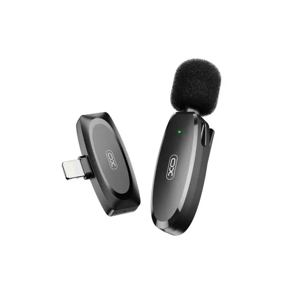 МІКРОФОН XO MKF08B LIGHTNING WIRELESS COLLARCLIP MICROPHONE, ЧОРНИЙ