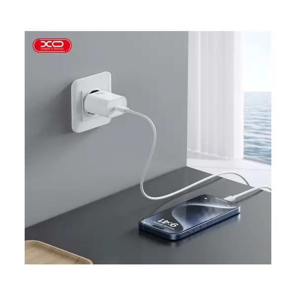 MR4_60164 Мережевий зарядний пристрій xo ce25 pd25w type-c fast charger, білий 
