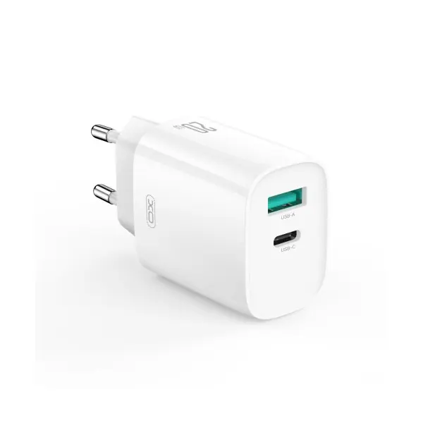 МЕРЕЖЕВИЙ ЗАРЯДНИЙ ПРИСТРІЙ XO CE29 20W 1USB-A+1TYPE-C FAST CHARGER WITH TYPE-C CABLE (NB-Q231A), БІЛИЙ